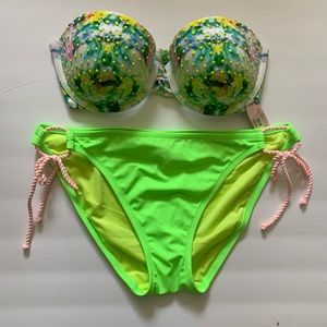 Victoria Secret NWT Neon Bandeau Bikinni